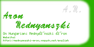 aron mednyanszki business card